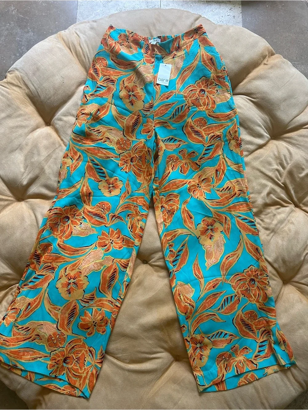 Women Bar III Turquoise Floral Trousers.